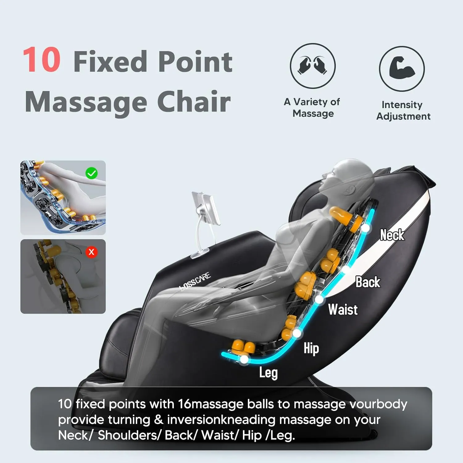 Full Body Airbag Massage Chair: 2025 BOSSCARE Shiatsu Zero Gravity Massager Chairs - AI APP Control Back Heating - Relaxing Massaging Recliner for Friend Family