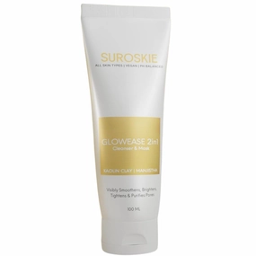 G.lowEase 2-in-1 Cleanser & Mask 100 ml | Aloe Vera & Kaolin Clay | Deep Cleansing Face Wash & Mask | Hydrated, Glowing & Brighten Skin | Korean Skincare Product for Sagging & Dullness | Men & Women