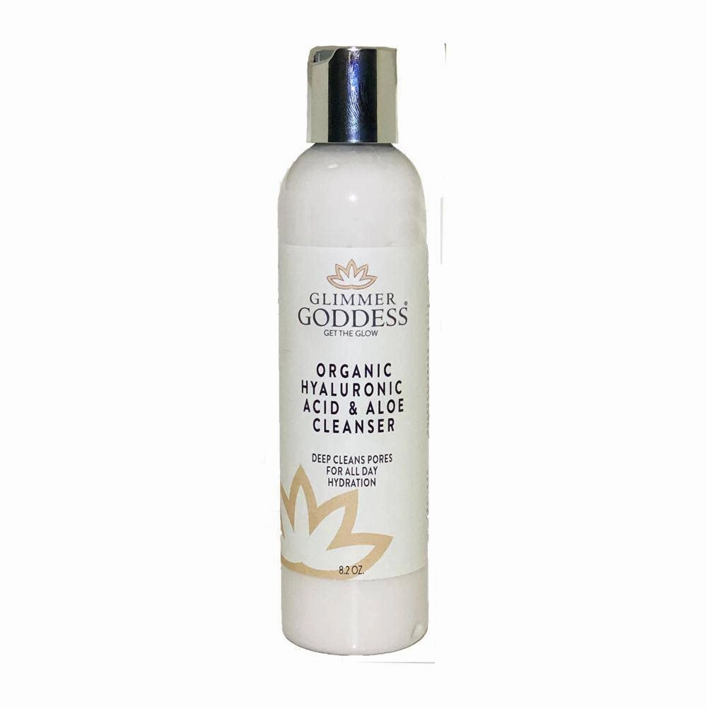 GLIMMER GODDESS Organic Exfoliating Anti-Aging Face Cleanser - Micro Jojoba Pearls, 8 oz
