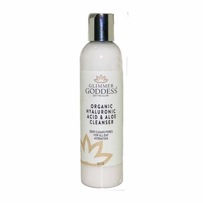 GLIMMER GODDESS Organic Exfoliating Anti-Aging Face Cleanser - Micro Jojoba Pearls, 8 oz