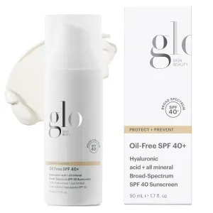 Glo Skin Beauty Oil Free SPF 40  Hyaluronic Acid Infused All Mineral Sunscreen - Protect Against Sun Damage & Aging Environmental Skin Stressors - Weightless, Invisible Finish
