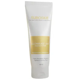 G.lowEase 2-in-1 Cleanser & Mask 100 ml | Aloe Vera & Kaolin Clay | Deep Cleansing Face Wash & Mask | Hydrated, Glowing & Brighten Skin | Korean Skincare Product for Sagging & Dullness | Men & Women