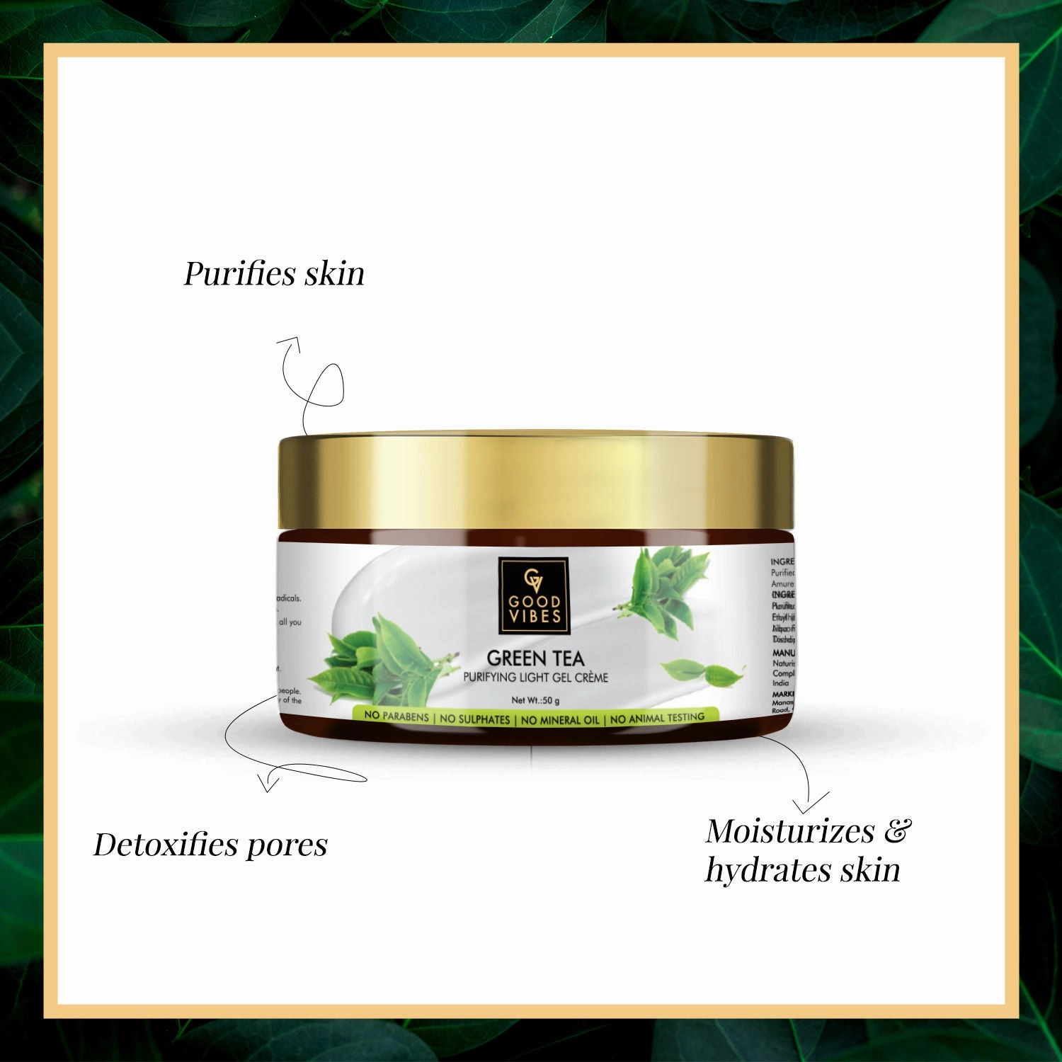 Good Vibes Green Tea Purifying Light Gel Cream (50 g)