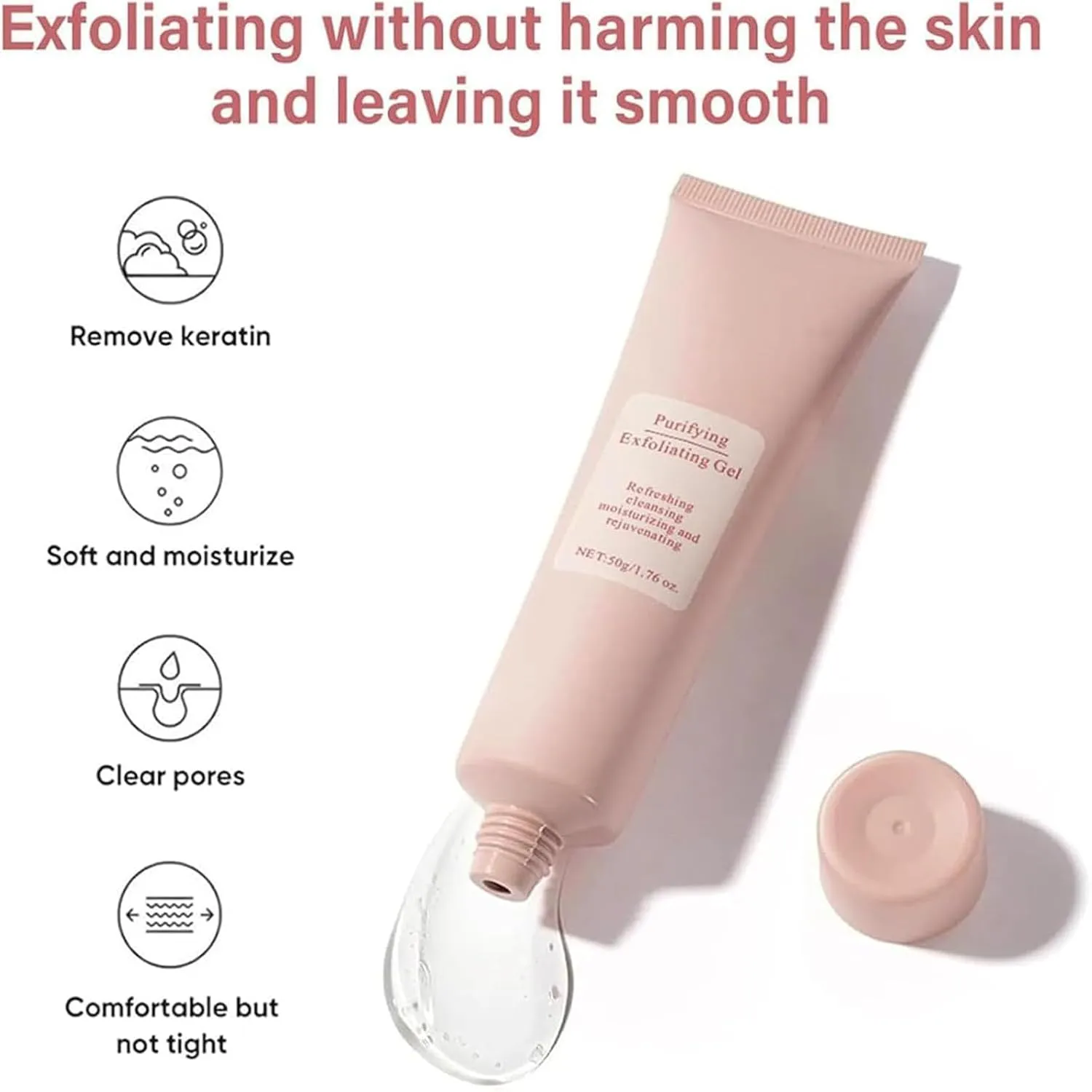 Grantadmit Exfoliating Gel, Grantadmit Purifying Exfoliating Gel, 2025 New Purifying Exfoliatings Gels, Gentle Purifying & Moisturizing Face Scrub, Glowing Skin - Deep Cleansing (2pcs, 1)