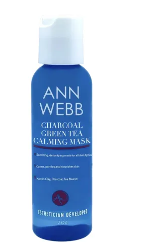 Green Tea Mask - Calming Clay Face Mask - Super antioxidant with Charcoal - Detoxifies, purifies and soothes skin. 2oz