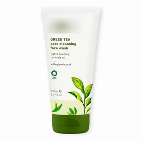 Green Tea Pore Cleansing Face Wash for Oily, Acne Prone, Dry & Combination Skin | with Glycolic Acid | Fight Pimples & Control Excess Oil | Gentle Exfoliating & Non-Drying | Women & Men | 150ml