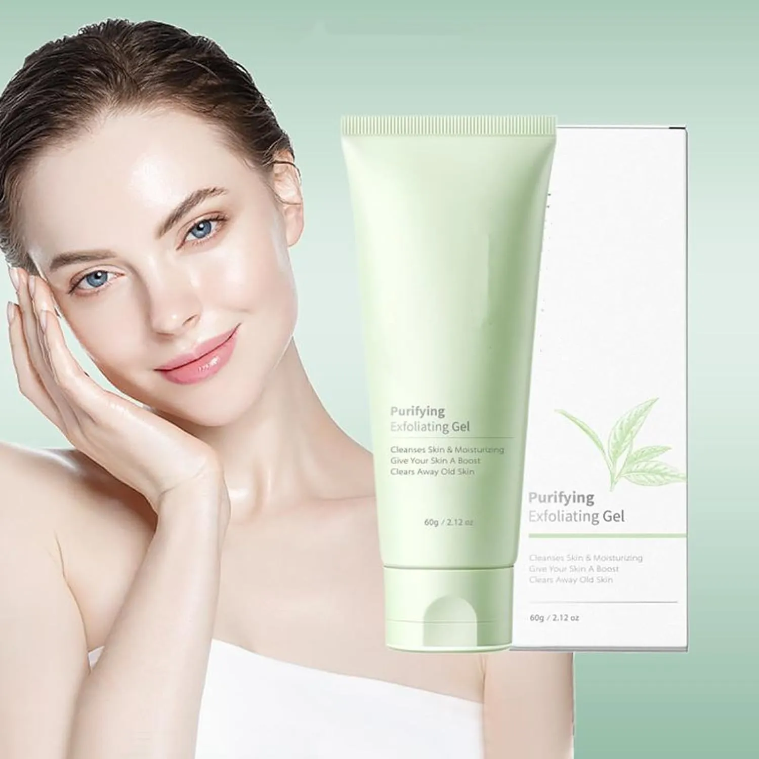Greteam Purifying Exfoliating Gel, Greteam Exfoliating Gel, Purifying exfoliating gel Moisturizing Cleanses Skin Give, Exfoliation for Skin Care, Deep Moisturize & Cleanses skin (1pcs)