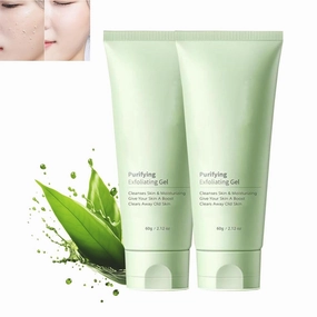 Greteam Purifying Exfoliating Gel, Greteam Exfoliating Gel, Purifying exfoliating gel Moisturizing Cleanses Skin Give, Exfoliation for Skin Care, Deep Moisturize & Cleanses skin (2pcs)