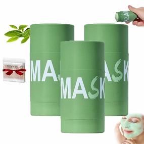 Grevea Green Tea Deep Cleanse, 2025 New Green Tea Mask Stick Blackhead Remover with Green Tea Extract for Face Purifying, Moisturizing, Oil Control, For Women and Men All Skin Types (3Set)