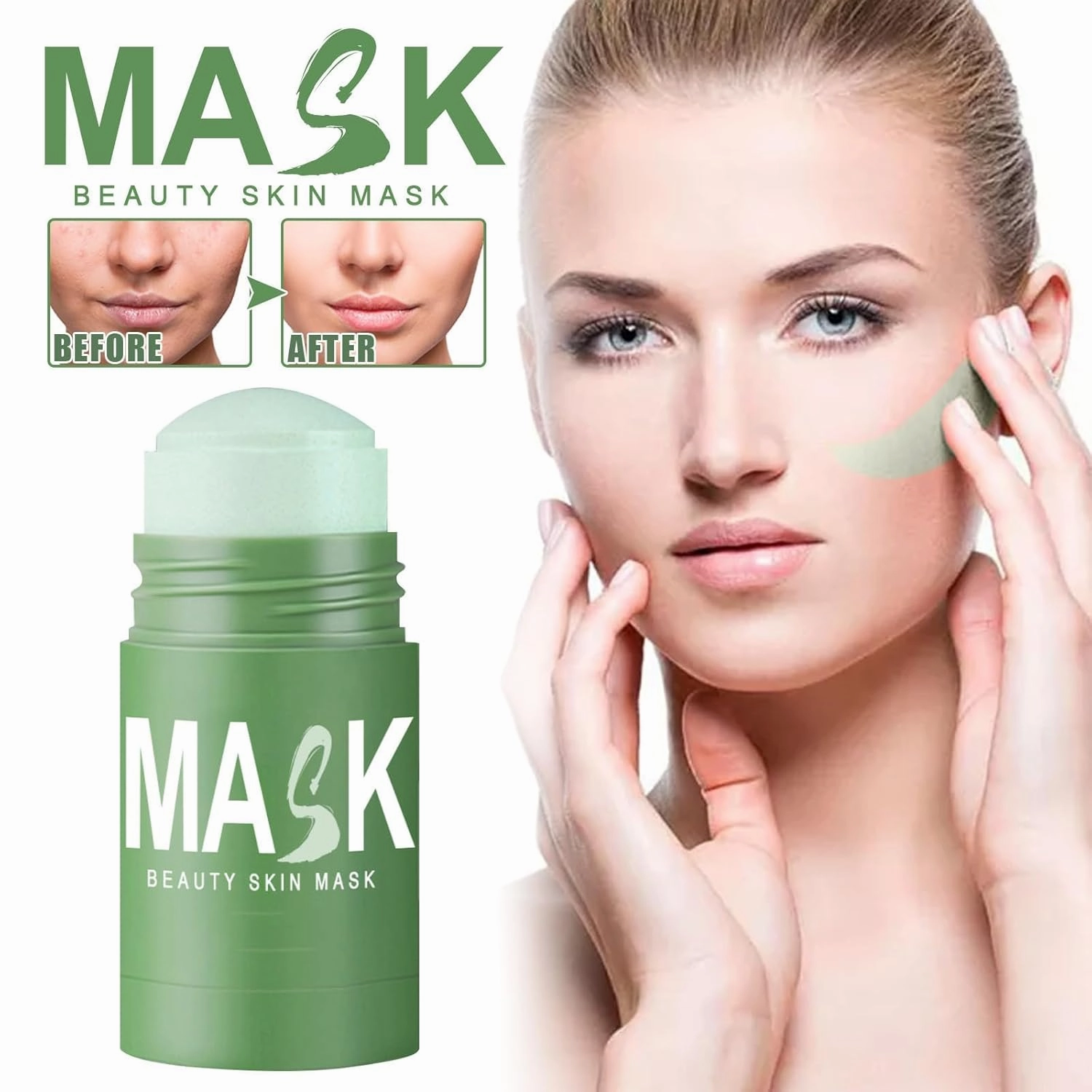 Grevea Green Tea Deep Cleanse, 2025 New Green Tea Mask Stick Blackhead Remover with Green Tea Extract for Face Purifying, Moisturizing, Oil Control, For Women and Men All Skin Types (3Set)
