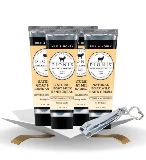 GROVE Goat Milk Milk & Honey Scent Hand Cream 1 oz Bundle with Nail Clipper - Nourishing Goat Milk Hand Cream for Hydrated Skin - Revitalizing Goat Milk Cream for Soft Skin - (5 Items)