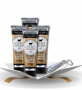 GROVE Goat Milk Vanilla Bean Scent Hand Cream 1 oz Bundle with Nail Clipper - Nourishing Goat Milk Hand Cream for Hydrated Skin - Revitalizing Goat Milk Cream for Soft Skin - (5 Items)
