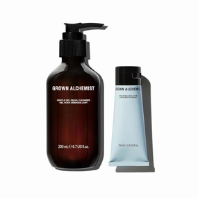 Grown Alchemist Men's Deep Clean Duo Bundle. Polishing Exfoliator (75ml)   Gentle Gel Cleanser (200ml)