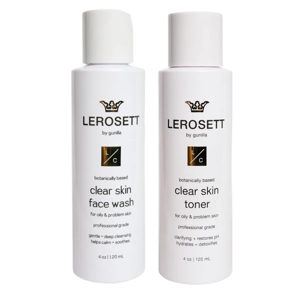 Gunilla Of Sweden LEROSETT Clear Skin Face Wash & Pore Toner Bundle