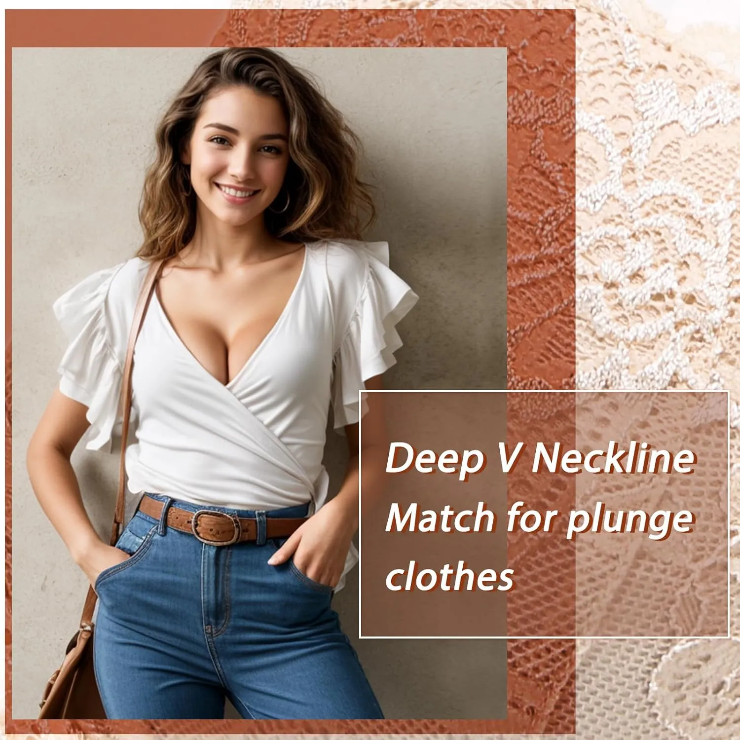 HACI Women's Push Up Bra Plunge Full Coverage Padded Underwire T-Shirt Lift Up Add One Cup Lace Support