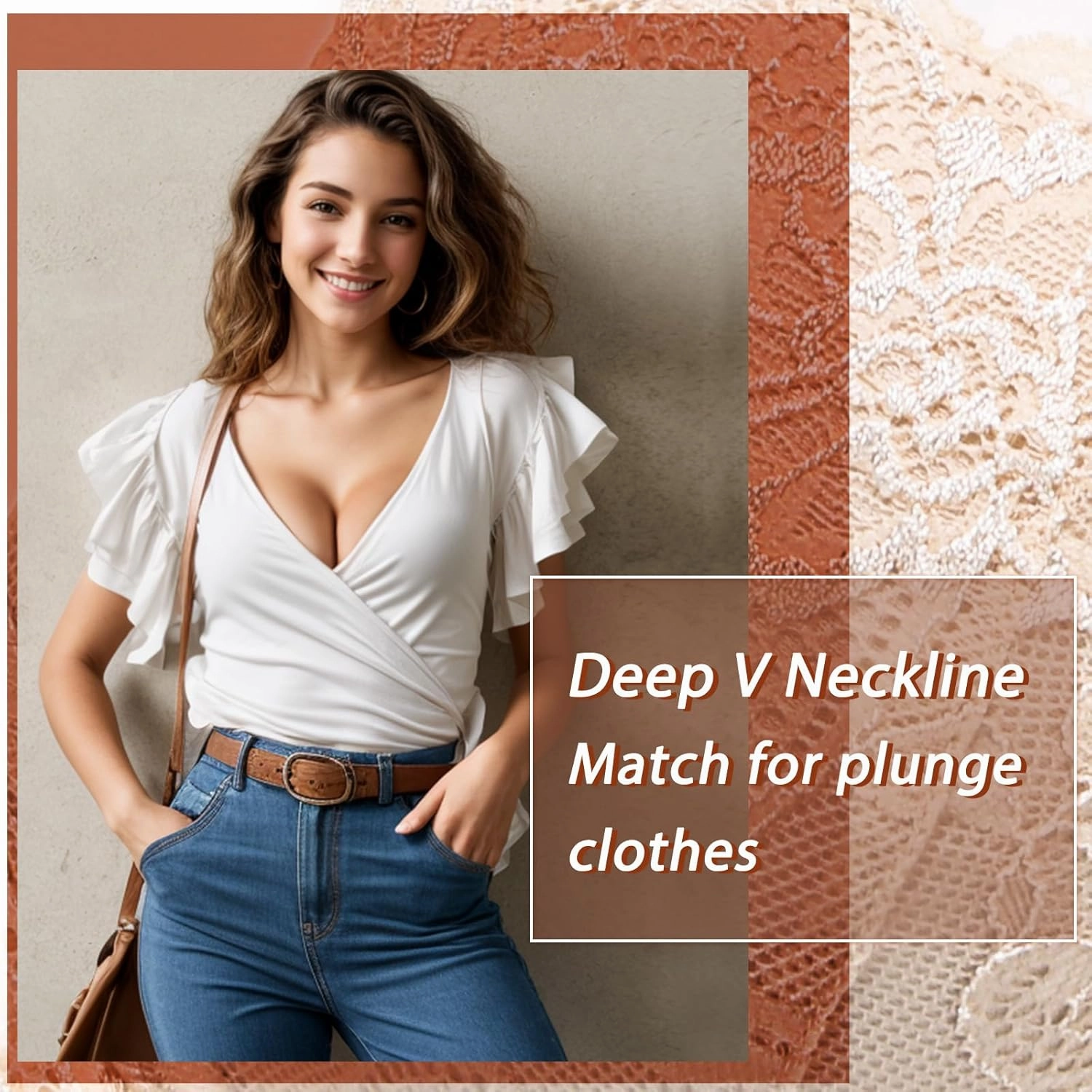 HACI Women's Push Up Bra Plunge Full Coverage Padded Underwire T-Shirt Lift Up Add One Cup Lace Support