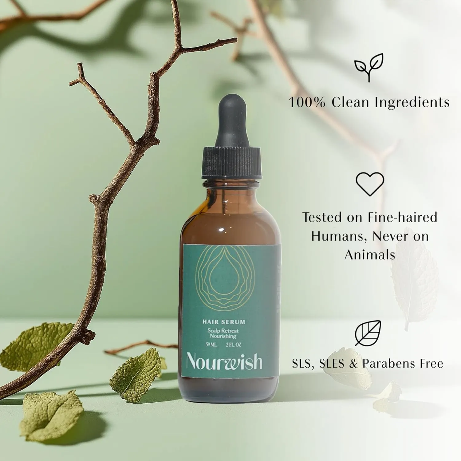 Hair Serum | Asian Haircare Hydrates & Supports Thicker & Stronger Hair | Rosemary, Niacinamide, Peppermint Oil | (Korean, Japanese) Hair Support (59ml)