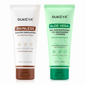 Hair Removal Cream For Women & Men 98% Organic Aloe Vera Gel for Face & Body