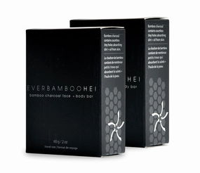 HEI Bamboo Charcoal Travel Size Face   Body Soap Bar (60 g, 2 Pack)