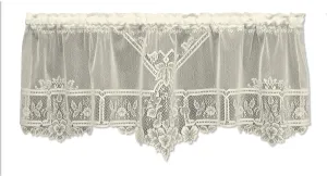 Heritage Lace Heirloom 60-Inch Wide by 22-Inch Drop Sheer Valance, Ecru