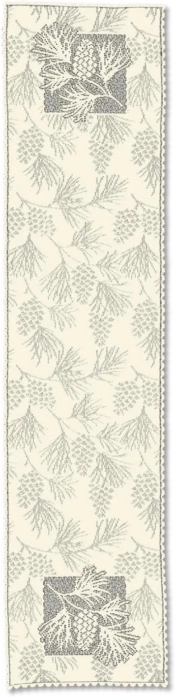 Heritage Lace Woodland Table Runner, 14 in x 60 in, Ecru