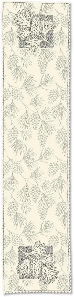 Heritage Lace Woodland Table Runner, 14 in x 60 in, Ecru