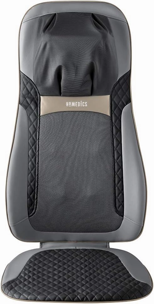 Homedics Back Massager with Heat, Shiatsu Elite II Heated Neck and Back Massage Cushion. 3 Different Massage Styles and 3 Massage Zones. Comes with Controller and Chair Straps
