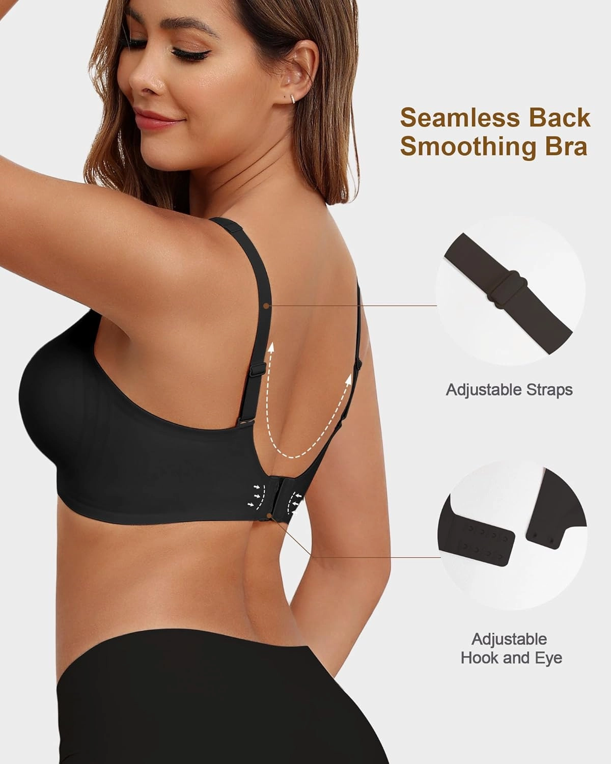 HORISUN Wireless Seamless Bras for Women Deep V Neck Comfortable Push Up Bra No Underwire