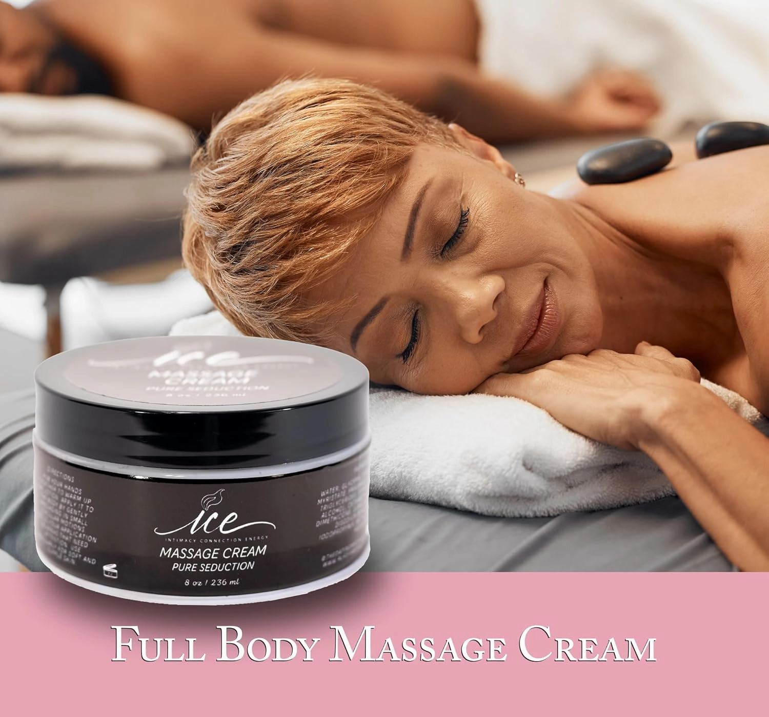 Hydrating Massage Cream for Couples (Bamboo Coconut) Shea Butter, Aloe Vera, Non Greasy Moisturizer, Rejuvinates Dry Skin, Full Body Soothing Therapy Message Cream 8 Ounce