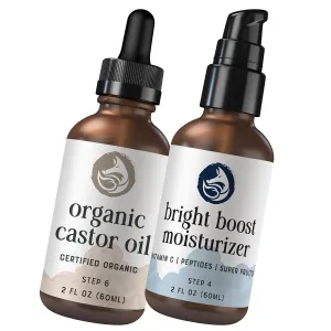 Hydration Duo: Castor Oil & Bright Boost Moisturizer