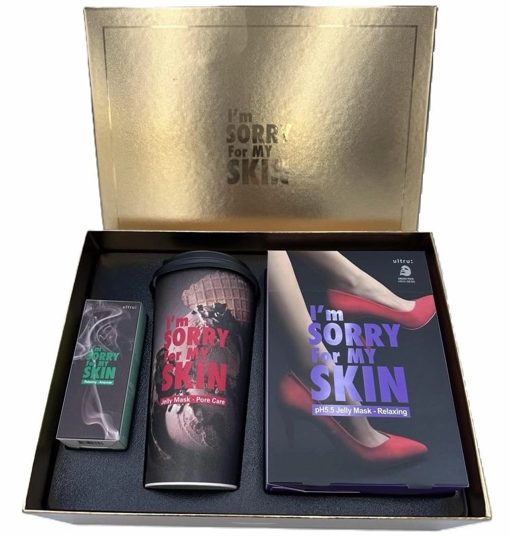I'M SORRY FOR MY SKIN Ampoule & Masks Gift Set - Soothing Skincare Combo for Stress Relief, Korean Skin Care Ampoule and Masks Skin Care Set, Self Care Gifts Set for Women