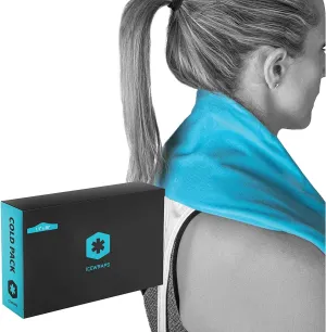 ICEWRAPS 7"x28" Clay Ice Pack | Long Ice Cooling Pack | Soft Fabric Covered Neck Pack