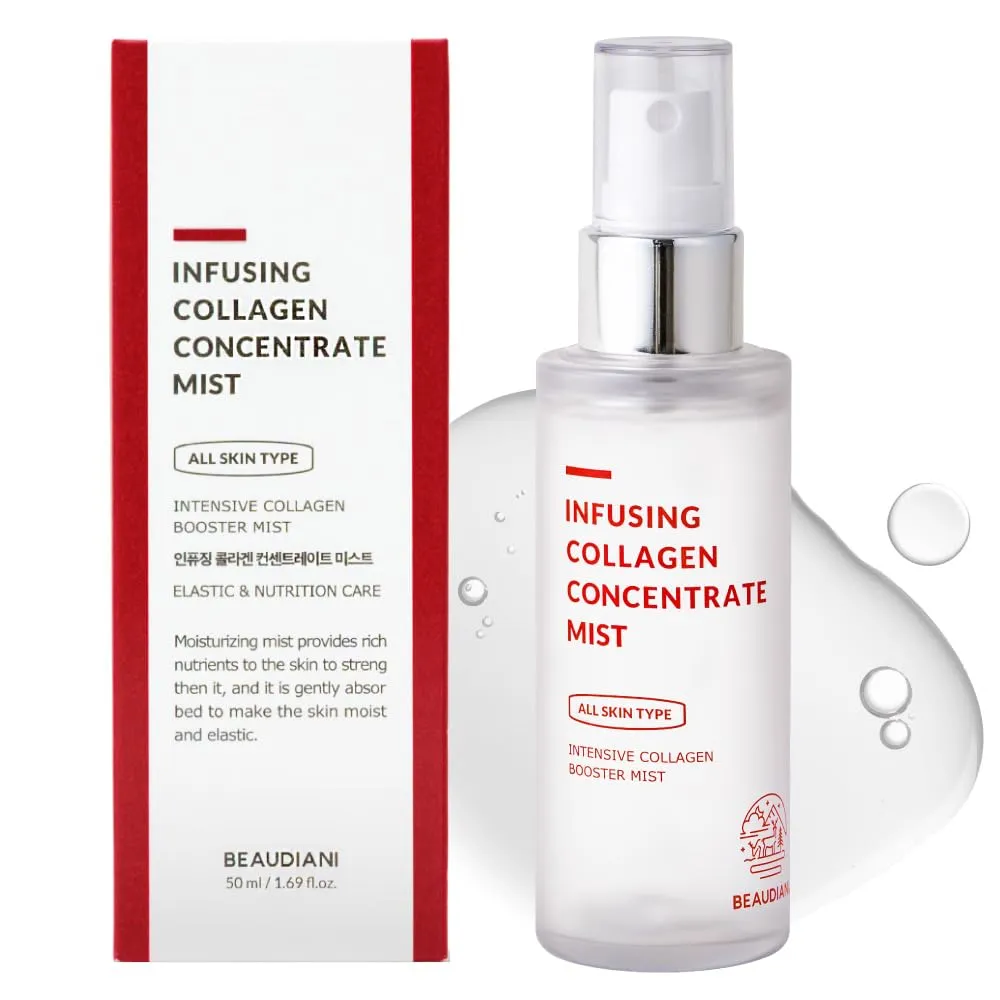 Infusing collagen mist (1.69 fl. oz), facial mist, collagen intensive care, anti-wrinkle, daily skincare, skin tightening, face moisturizer, nourishing, hydrating