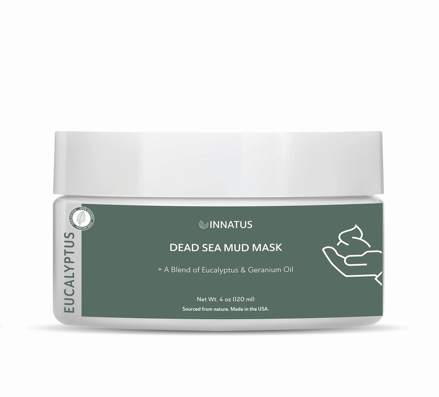 INNATUS Dead Sea Mud Mask with Eucalyptus Oil – 4oz Detoxifying & Purifying Face Mask – Infused with Natural Oils for Acne Control & Skin Refreshment