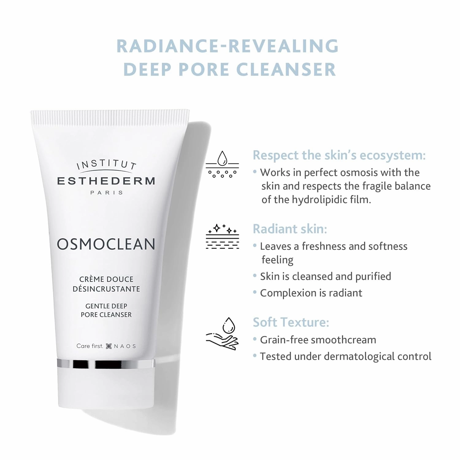 Institut Esthederm - Osmoclean - Gentle Deep Pore Cleanser - Facial cleanser - Reduce Pore Appearance - All Skin Types