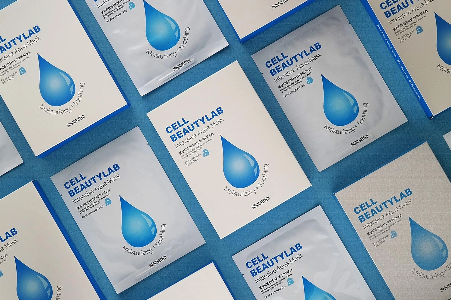 Intensive Aqua Mask 10 Pack | Hydrating, Moisturizing and Soothing Face Sheet Mask for All Skin Types | With Hyaluronic Acid, Panthenol, Shea Butter, Jojob Oil, Witch Hazel