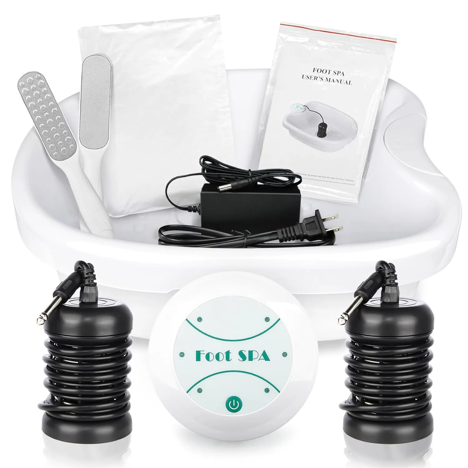 Ionic foot detox machine Ion detox foot bath Machine, Portable Chi Detox Foot Spa Ionic Cleanse Bath Machine, Foot Bath Spa with 2 Foot Files, 100 Liners, 2 Arrays
