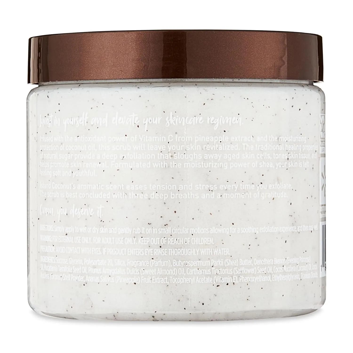 Island Coconut Sugar Scrub – Exfoliating Body Scrub for Women, Moisturizing Shea Butter, Natural Sugar Exfoliant, Hand and Foot Scrub, Paraben-Free, All Skin Types, 18 oz (Pack of 2)
