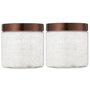 Island Coconut Sugar Scrub – Exfoliating Body Scrub for Women, Moisturizing Shea Butter, Natural Sugar Exfoliant, Hand and Foot Scrub, Paraben-Free, All Skin Types, 18 oz (Pack of 2)