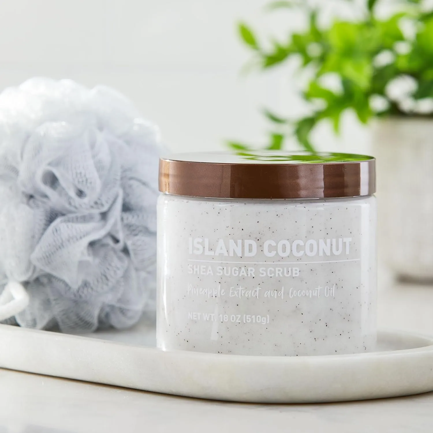 Island Coconut Sugar Scrub – Exfoliating Body Scrub for Women, Moisturizing Shea Butter, Natural Sugar Exfoliant, Hand and Foot Scrub, Paraben-Free, All Skin Types, 18 oz (Pack of 2)