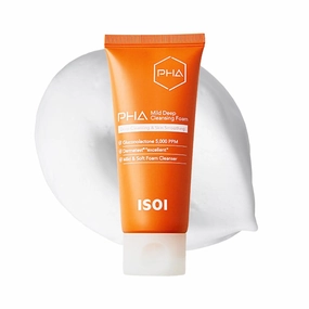 ISOI PHA Mild Deep Cleansing Foam, Gentle Daily Exfoliating Cleanser with Hydrating PHA Formula, Deep Cleansing for Sensitive Skin, Korean Skin Care (3.38 fl.oz, 100ml)