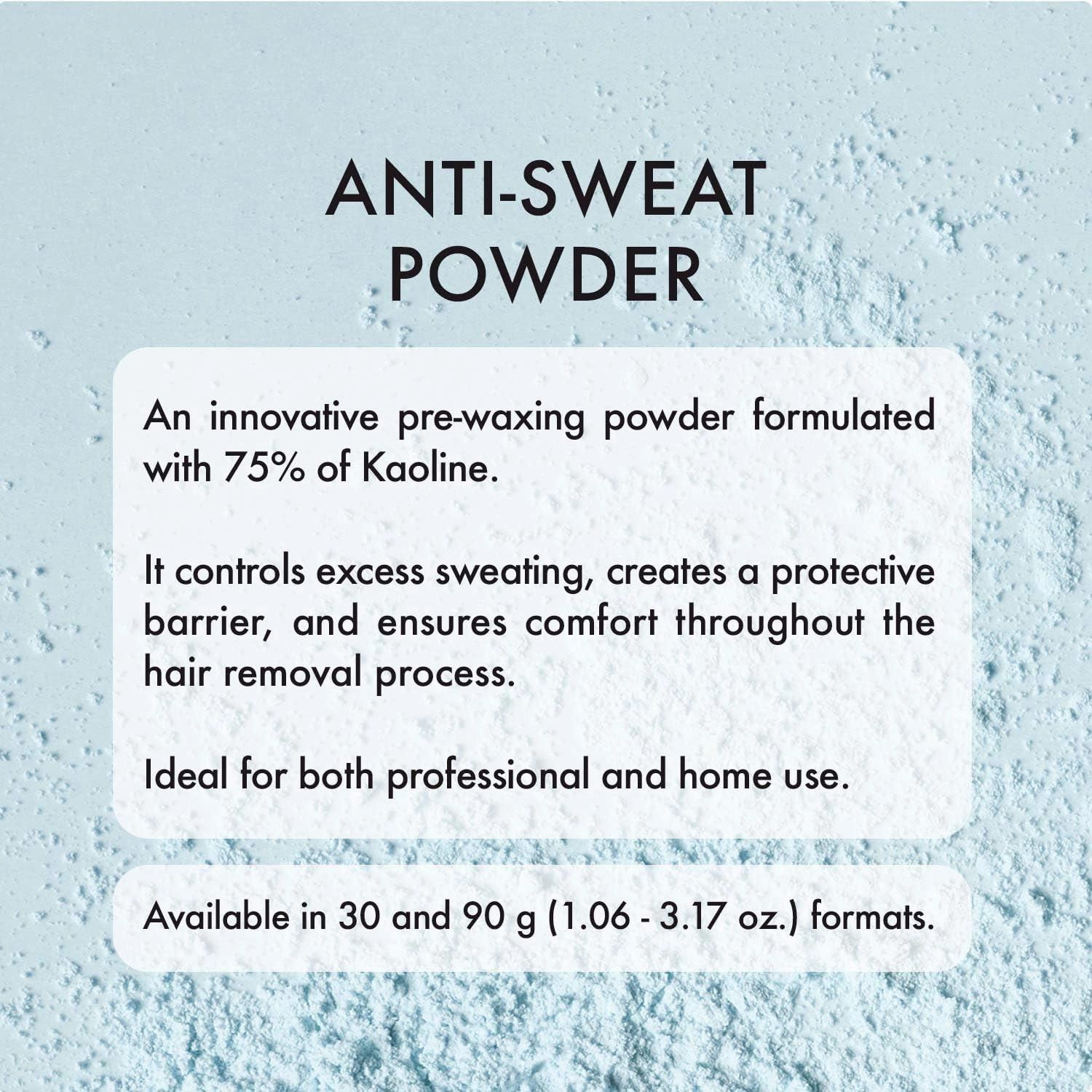 Italwax Help Line Anti-Sweat Powder 3.17 oz (90g) – Soothing Kaolin Formula – Prepares Skin for Waxing – Controls Moisture – for Professional and Home Use