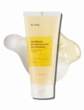 IUNIK Calendula Balancing Foam Gel Cleanser, Low pH, All Skin Types, 5.07 Fl Oz