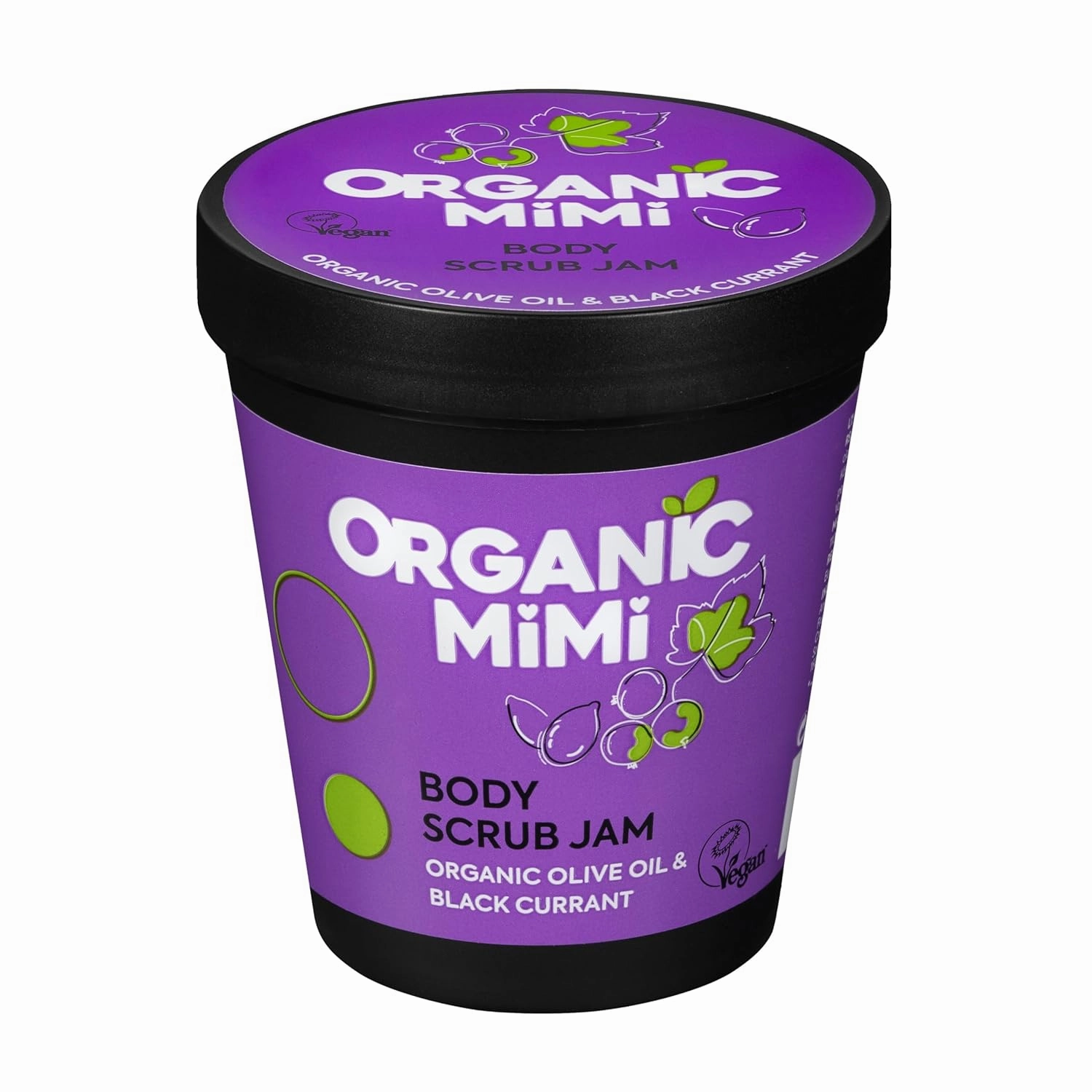Jam Body Scrub with Olive Oil & Black Currant – Gentle Exfoliation, Firming, Vitamin-Enriched – Vegan, Organic Skincare for Sensitive Skin – 250 g