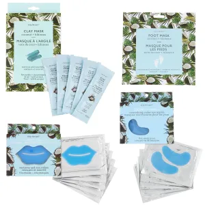 Jean Pierre Cosmetics Beauty Coconut   Hibiscus Mask Sets, Skin Care Masks Set, Face Masks Set, Spa Gift, Spa Kit for Women, Spa Gift Set, Home Spa Kits, Gifts for Women, Christmas Gift, Stocking Gifts (4 Piece Set)