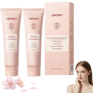 JORONDY Purifying Exfoliating Gel, JORONDY Purifying Enzymes Exfoliating Gel, Deep Cleansing and Moisturizing Formula for All Skin Types (2 Pack)