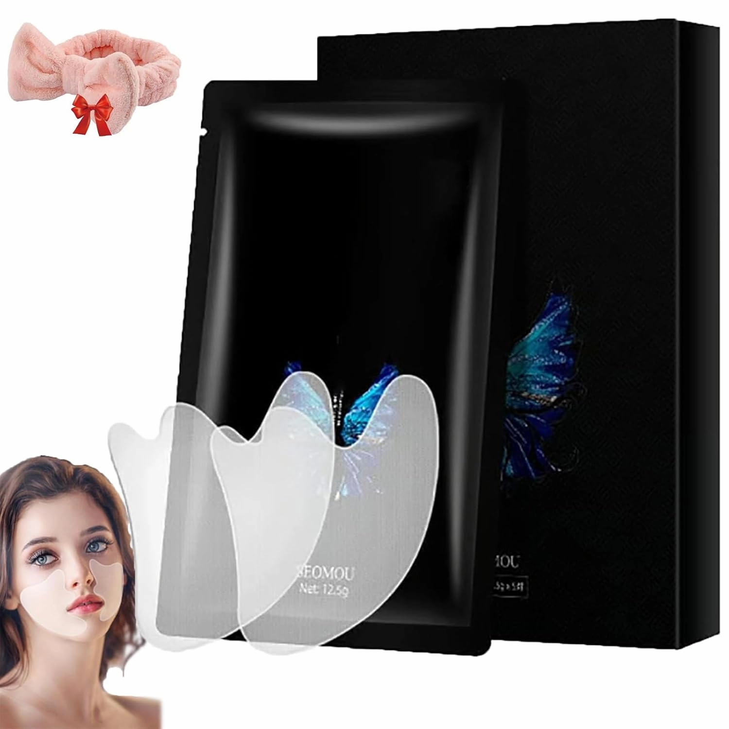 Joylandgo, Eyes & Lips,Deep Hydrating Extract Facial Mask Reusable Silicone Nasolabial Fold Care Pads