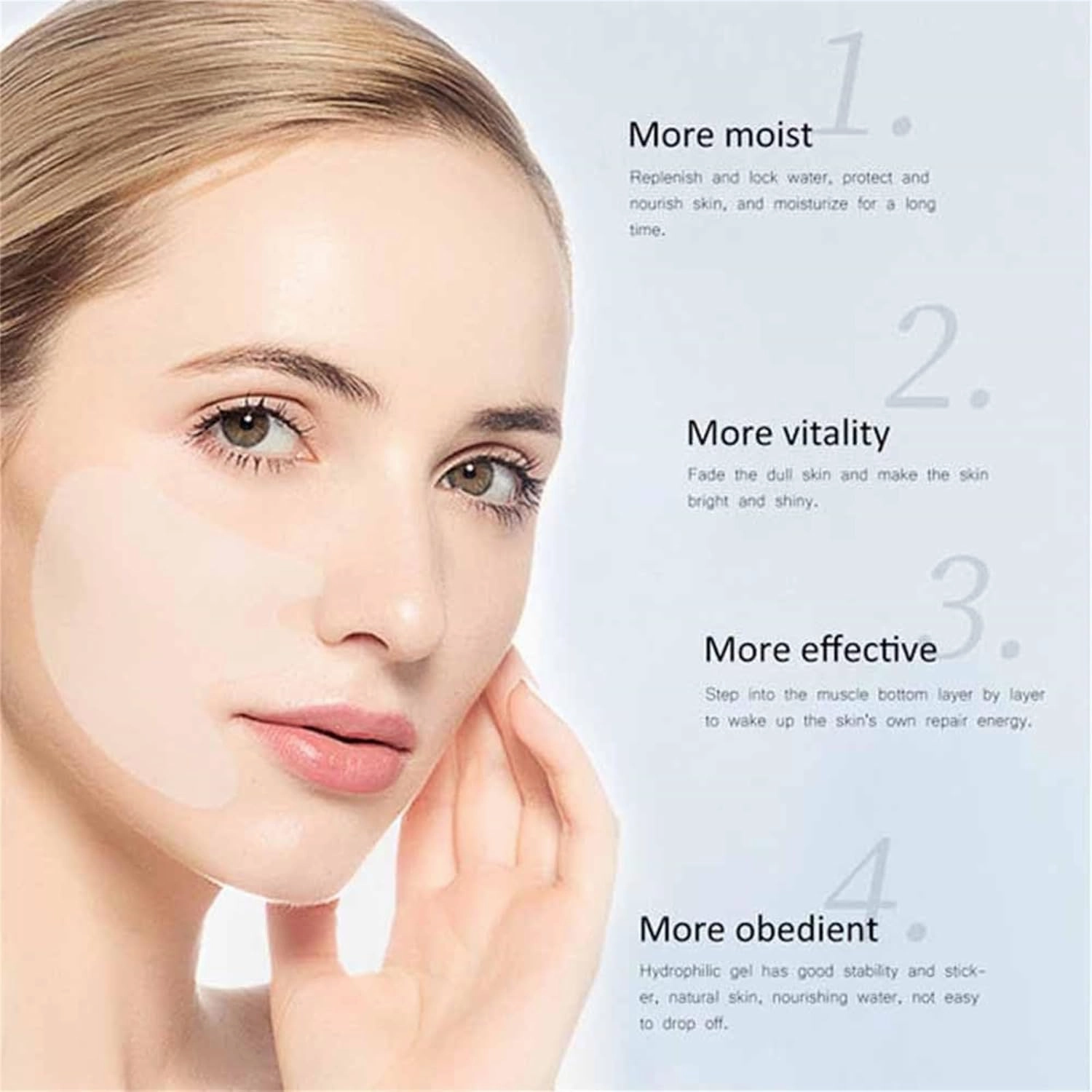 Joylandgo, Eyes & Lips,Deep Hydrating Extract Facial Mask Reusable Silicone Nasolabial Fold Care Pads