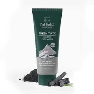 Kali Mitti Men's Face Wash with Kali Mitti & Detoxifying Charcoal for Skin Cleansing, Suitable for Oily & Dry Skin (Pack of 1, 100g)