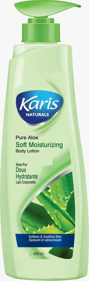 Karis Naturals Pure Aloe Soft Moisturizing Lotion – Hydrating Body Lotion with Aloe Vera and Shea Butter for All Skin Types – 400ml